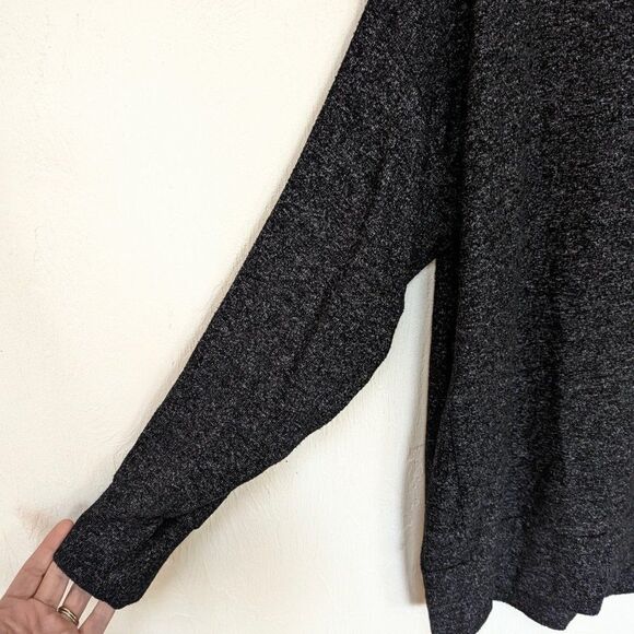 Soft Surroundings Marabella Top Charcoal Heather Gray/Black V-neck Size XL - Picture 4 of 5